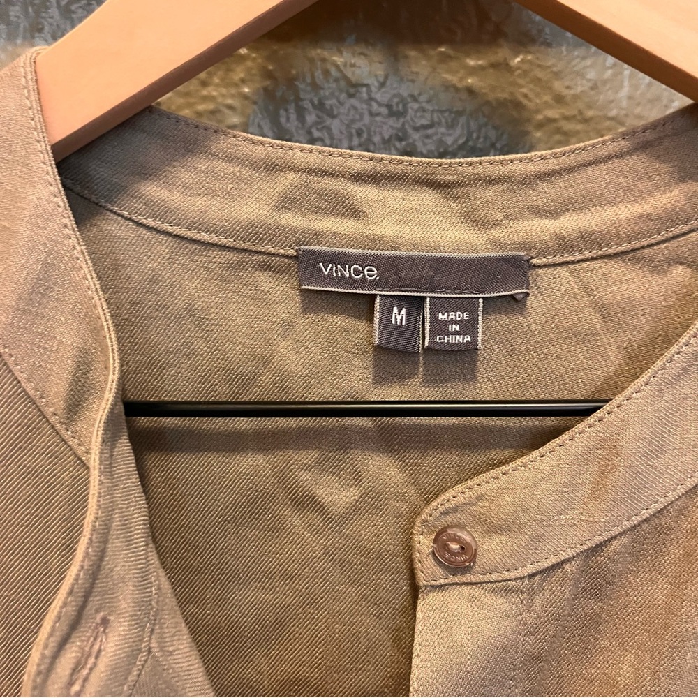 Vince Cargo Shift Dress Linen Blend Medium - Picture 3 of 5